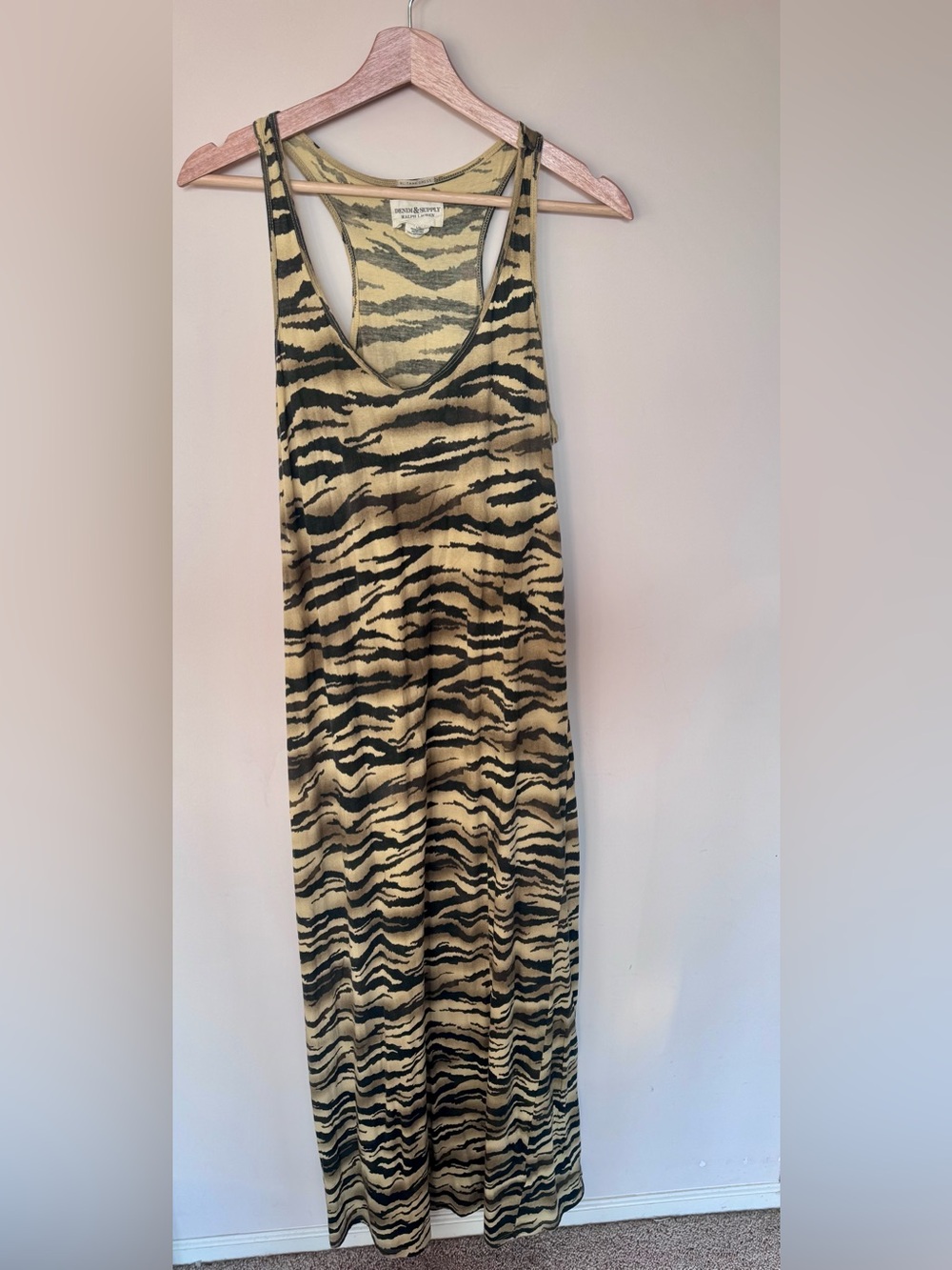 Ralph Lauren Denim & Supply Tiger Stripe Tank Maxi Dress - Black & Tan